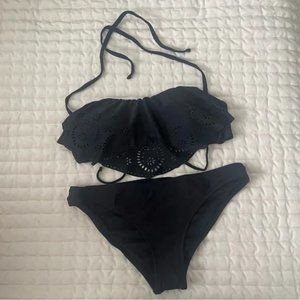 Xhilaration Swimsuit Bikini Black Top Size S Bottom Size M